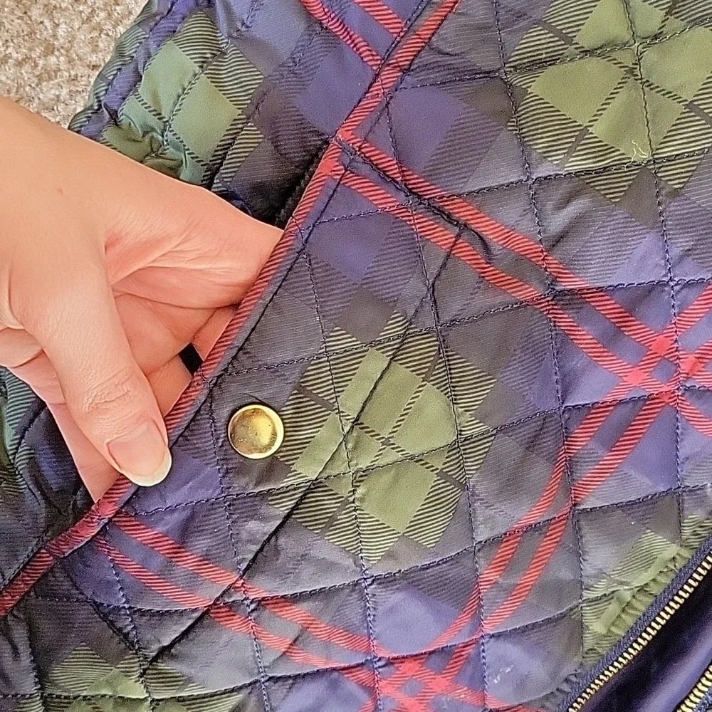 Blue Red and Green Plaid Hipster Winter Coat - Picture 4 of 4